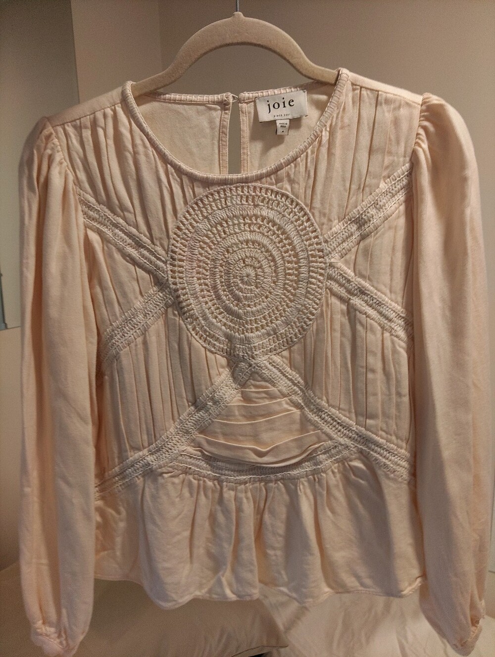 Boho Cream Women's Top With Crochet Details